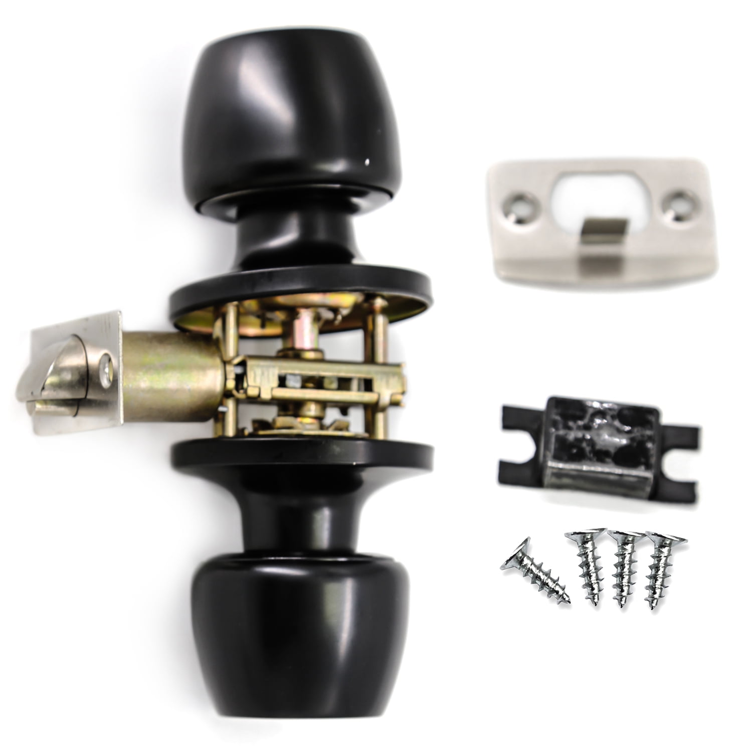 Villar Home Designs Door Knob Versa Black Privacy 4 Pack