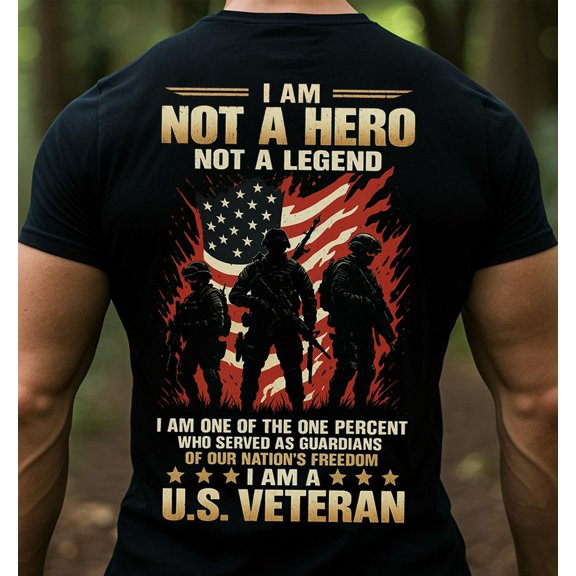 Trenditee U.S. Veteran T-Shirt Not a Hero, Not a Legend