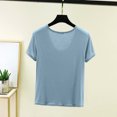 thumbnail image 4 of Jalioing Womens Basic Shirts Comfy Stretchy Short Sleeve Scoop Neck T Shirts Solid Casual Undershirts Tops with Pocket, 4 of 6