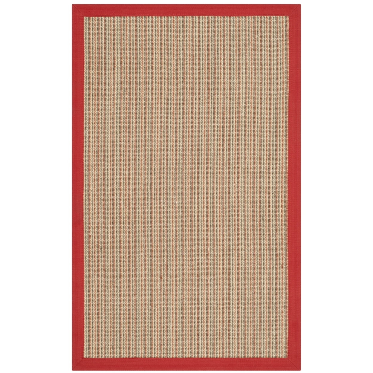 SAFAVIEH Natural Fiber Aspen Striped Sisal Runner Rug, Rust, 2' x 8'