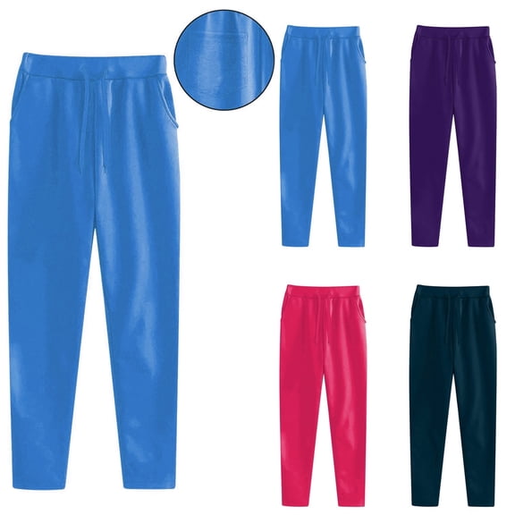 Gamivast Sweatpants Women Straight Leg Petited Comfy Running Pants with 3 Pockets Fashion Drawstring High Waisted Athletic Gym Joggers Work Casual Open Bottom Pant