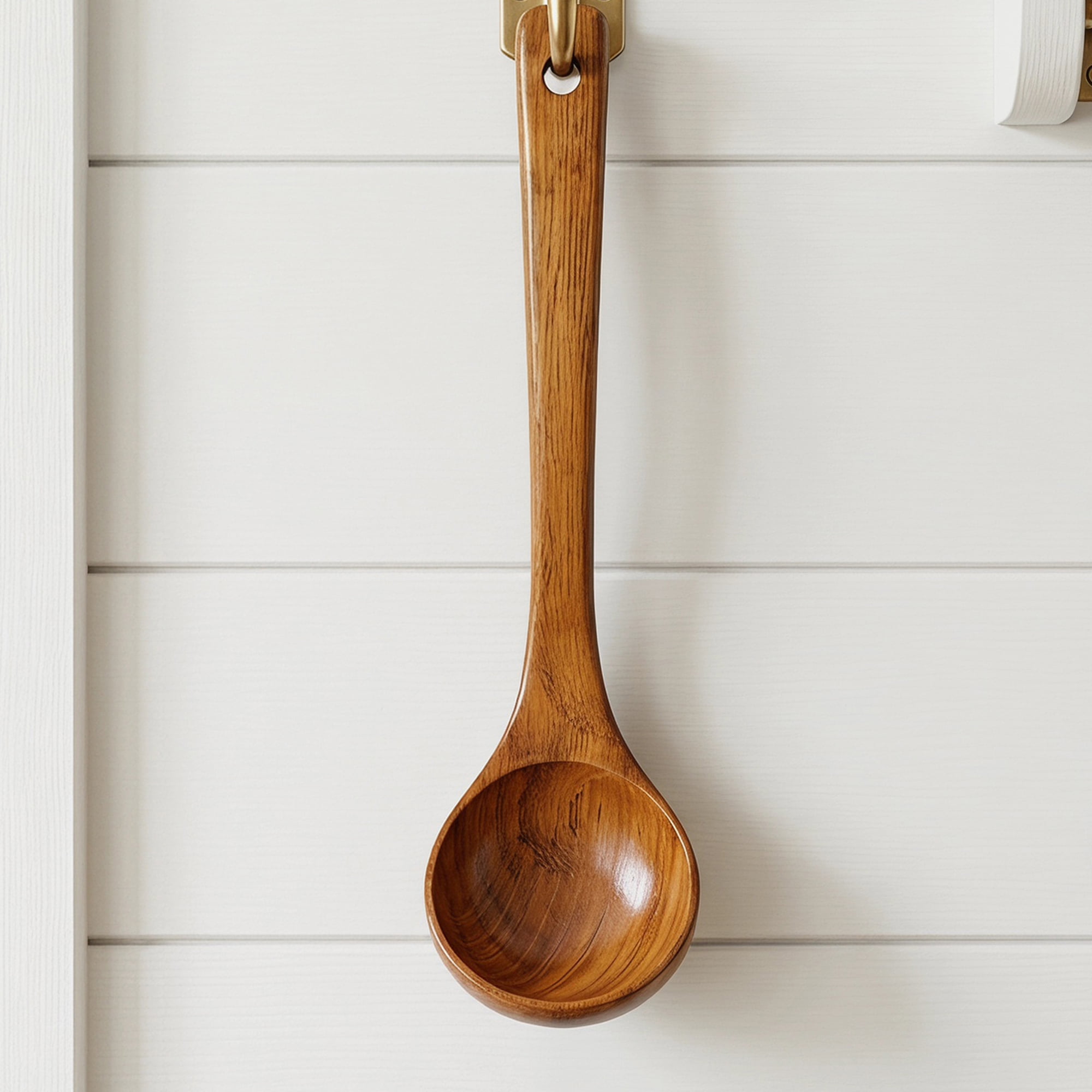 Unique Bargains Wood Non Stick Cookware, Heat Resistant Kitchen Soup Spoon A 11"x3.1"