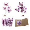thumbnail image 3 of Decoraciones de Mariposas Naudassods Paquete de 12 Estacas 3D DIY Rosa, 3 of 9
