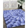 thumbnail image 3 of Ahgly Company Machine Washable Indoor Round Transitional Day Sky Blue Area Rugs, 4' Round, 3 of 7