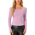 thumbnail image 1 of INSPIRE CHIC Blusa de Mujer Sin Mangas con Hombros Descubiertos, Pullover de Manga Larga, Camiseta Casual, 1 of 5