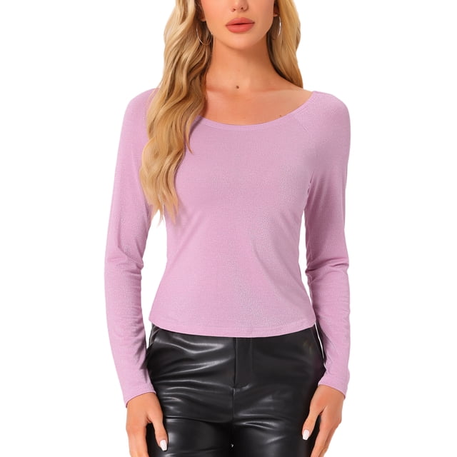 INSPIRE CHIC Blusa de Mujer Sin Mangas con Hombros Descubiertos, Pullover de Manga Larga, Camiseta Casual