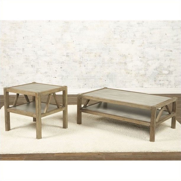 Largo Furniture Ketley 2 Piece Coffee Table Set In Aluminium Walmart Com Walmart Com