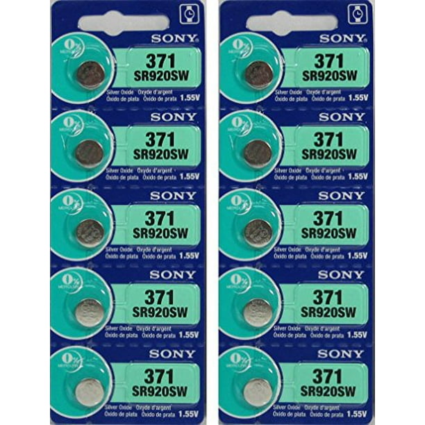 10 Sony Watch Battery Button Cell SR920SW 371 (2 Packs of 5) Batteries