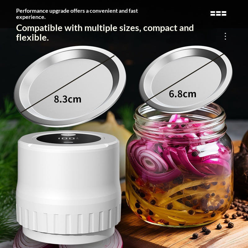 Mason Genie Vacuum Sealer, Wide Mouth and Regular Mouth Canning Lid Machine Kit for Food Storage with 30-Day Battery Life & Eco-Friendly Material