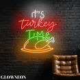 thumbnail image 2 of Glowneon It's Turkey Time Neon Light, Thanksgiving Turkey Store Decor, 2 of 5