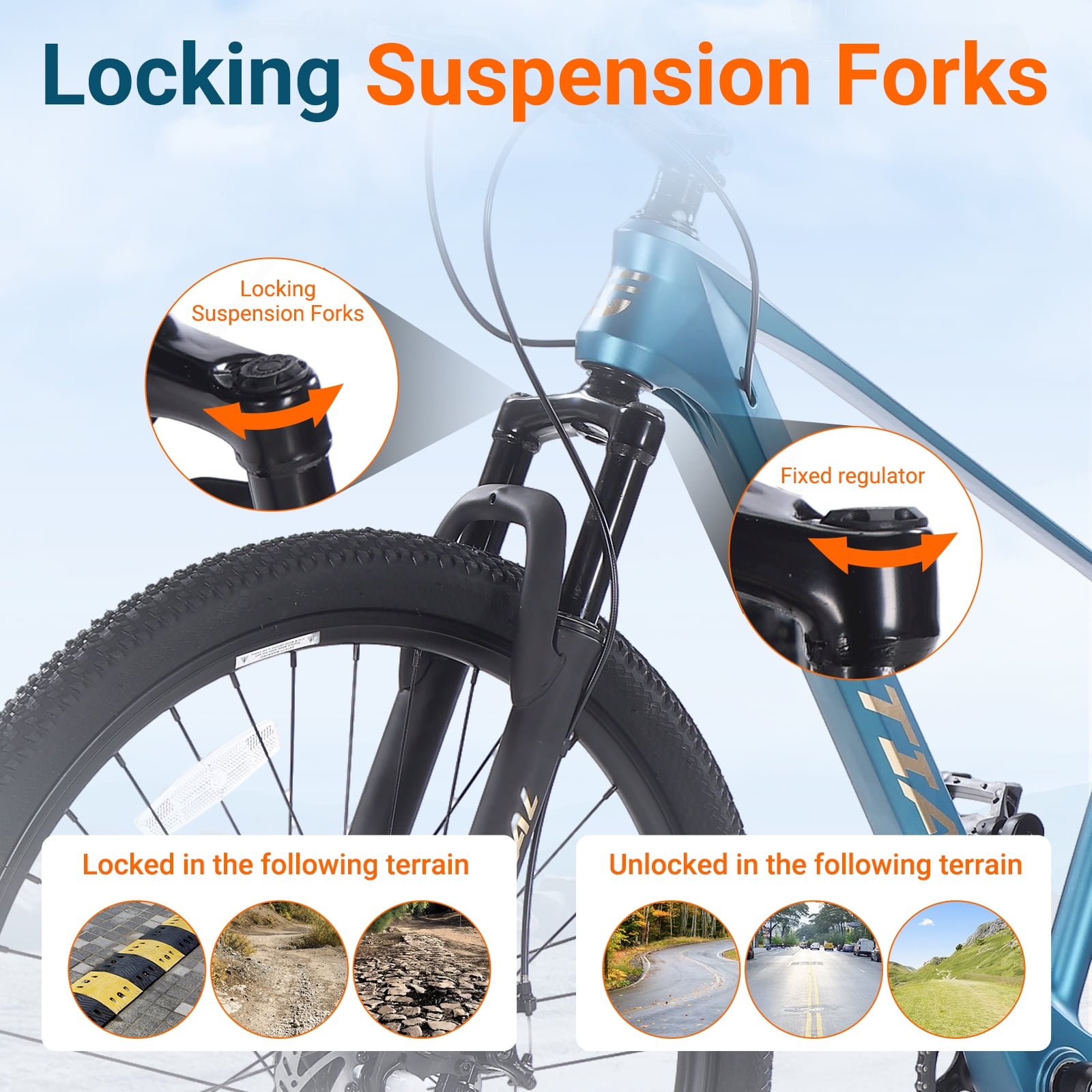 SPATIAL Adult Mountain Bike, 27.5" Wheel Bike for Man Women, 8 Speeds Gear,Magensium Frame Mountain Bicycle