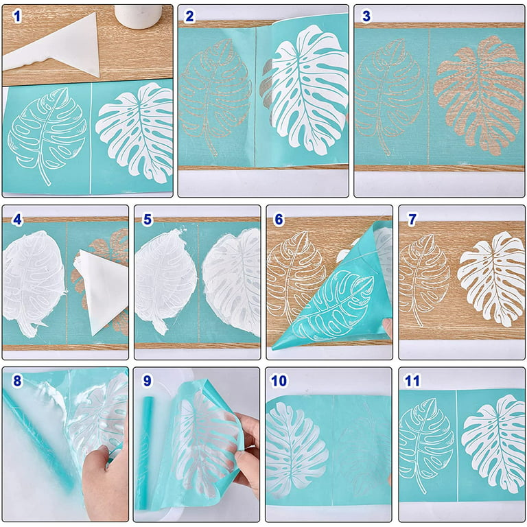 2 Pcs Self-Adhesive Silk Screen Printing Stencil Diamond Pattern