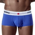 thumbnail image 2 of PEASKJP Mens Trunk Pouch Underwear with Hidden Zipper Pocket Comfy Breathable Low Rise Underwear,Blue L, 2 of 4