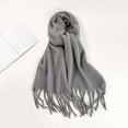 thumbnail image 3 of uvwlwu Scarf for Women, Elegant Winter Scarf For Adults Solid Color Wrap Soft Warm Fashion Styling Comfortable Cozy Wear(Light Gray,One Size), 3 of 3
