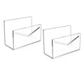 thumbnail image 1 of Organizador de correo transparente, 2 piezas, acrílico, vertical, soporte para archivos y cartas para escritorio, sobre liviano y transparente, 1 of 5