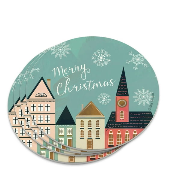 Christmas Village Novelty Coaster Set