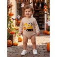 thumbnail image 5 of Cjfdfy Newborn Baby Boy Girl My First Halloween Outfit Infant Baby Boys Fall Winter Clothes Waffle Knitted Bubble Romper Pumpkin Bat Ghost in Crane Digger Embroidery Long Sleeve Jumpsuit Bodysuits, 5 of 9