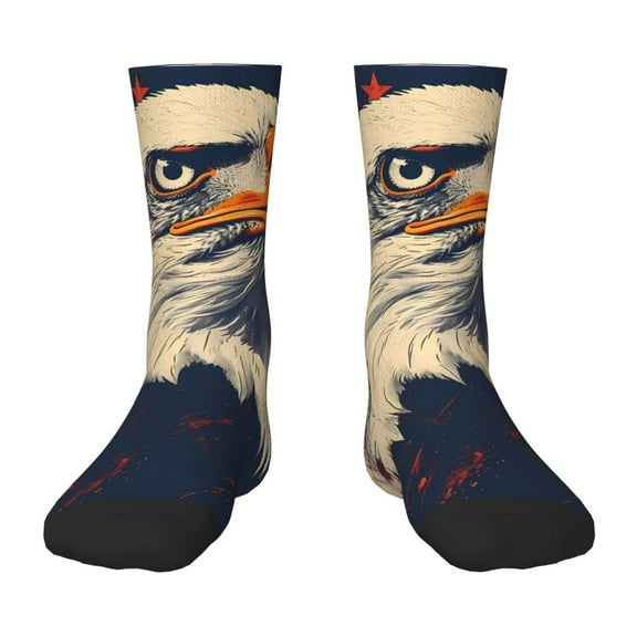 Honeii American Bald Eagle A Print Children's Colorful Socks,Unisex Kids and Toddlers' Cushioned Sock,Kids Athletic Crew Socks,for Everyday Wear and Sports