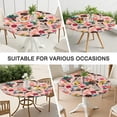 thumbnail image 7 of Dogs with Pioneer Flower Round Fitted Tablecloth with Elastic Edge,Dining Table Cover Waterproof,Outdoor Round Tablecloth for Camping,Dining,Indoor and Outdoor, 7 of 7