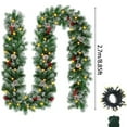 thumbnail image 3 of BinKFF 6ft Christmas Garland with Lights,Lighted Artificial Flowering Pine Garland for Mantle,Green Christmas Winter Garland with Pine Cones and Red Berry for Indoor Outdoor Decor, 3 of 5