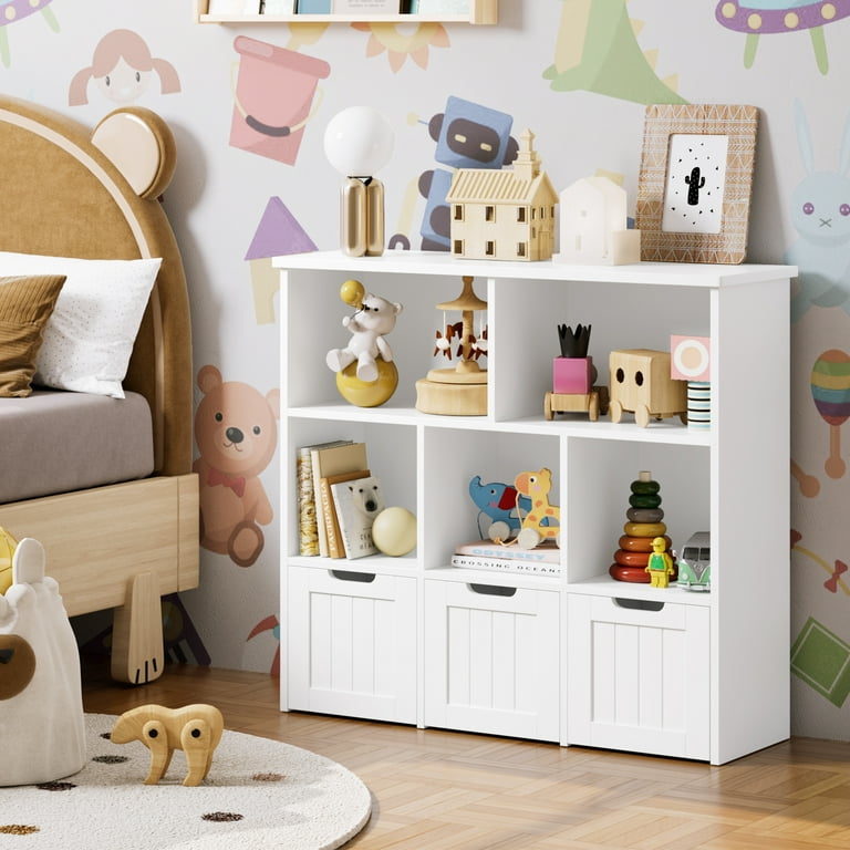 Homfa Toy Storage Organizer, 5-Cube Kids Bookshelf with Movable