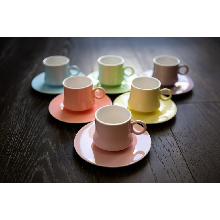2 oz Espresso Turkish Coffee Cups with Saucers – 12-Piece Multicolored  Coffee Cup Set with gift box–…See more 2 oz Espresso Turkish Coffee Cups  with