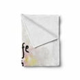 thumbnail image 2 of Saying Soft Flannel Fleece Throw Blanket, Handwritten Font of Life is Saying Silhouette Floral Petals Background, Cozy Plush for Indoor and Outdoor Use, 60" x 80", Multicolor, by Ambesonne, 2 of 6