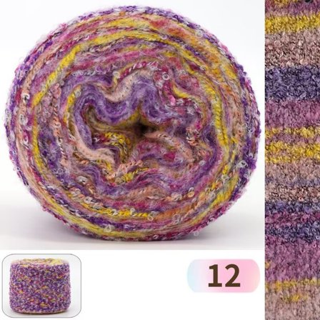 1 skein 2-Ply Wool Yarn for Knitting & Crochet Colorful 1.5mm