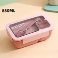 thumbnail image 1 of Portable Lunch Box Lunch Bags for Children School Office Bento Box with Tableware Thermal Bag Complete Kit Microwavable Heating Pink-850ML, 1 of 6