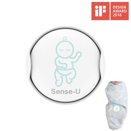 sense-u baby breathing & rollover movement monitor with a free swaddle(small, 0~3m): alerts you for no breathing, stomach sleeping, overheating and getting cold with audible alarm from your (Best Smartphone Baby Monitor)