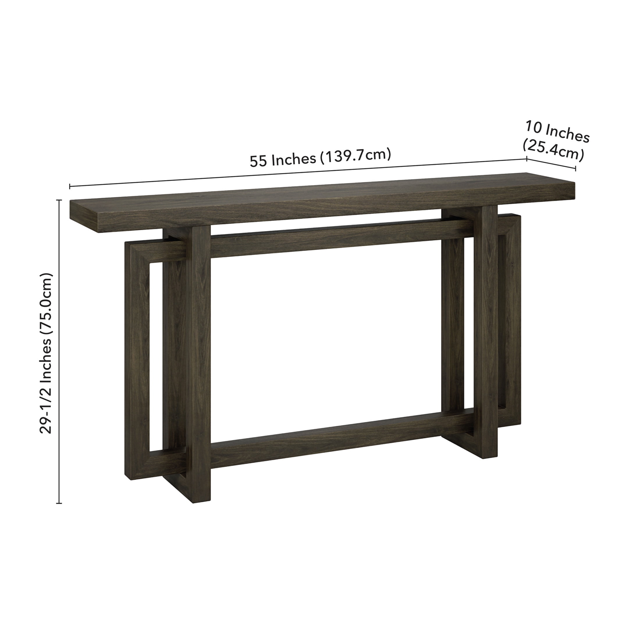 Evelyn&Zoe Modern/Contemporary 55" Wide Alder Brown Console Table
