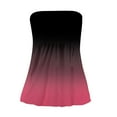 thumbnail image 4 of GXIPO Women's Plus Size Tube Tops Strapless Blouse Pleated Sleeveless Stretchy Sleeveless Flare Hem Tube Purple Pink XL, 4 of 5