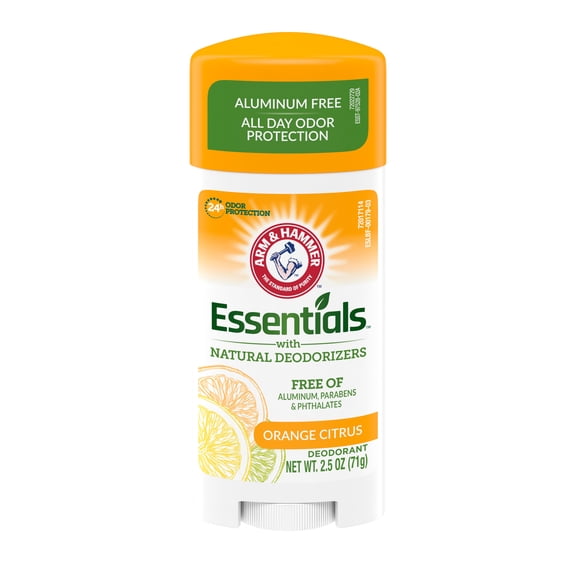 Arm & Hammer Essentials Deodorant- Orange Citrus- Solid Oval- 2.5oz- Made with Natural Deodorizers- Free From Aluminum, Parabens  Phthalates