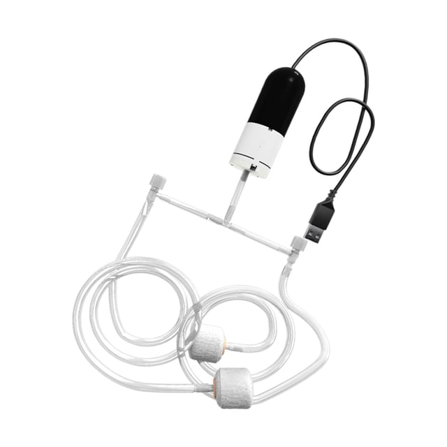 Bomba aireadora para pecera, bomba de aire para acuario, Mini bomba USB de alta energía, bomba de aire O2 de piedra de aire para cangrejos en interior Piedras de aire dobles