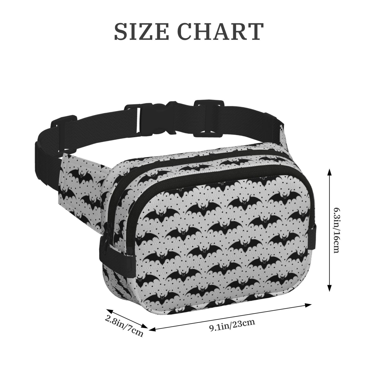 Hirioo Bat for Double Layer Waist Bag Adjustable Fanny Pack For Travel Running Hiking