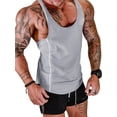 thumbnail image 3 of FAROOT Men's Workout Tank Tops Contrast Color Muscle Shirt Training Bodybuilding Fitness Gym Tops, 3 of 6