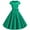 Green, variant on QLEICOM 1950's Dresses for Women Vintage, Gothic Square Neck Short Sleeve Dress, Formal Stretch Slim High Waist Swing Dress, Solid Bow Belt Audrey Hepburn Style Party Dress Green XL