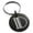 Black, variant on Stainless Steel Letter D Initial Metro Retro Monogram Engraved Small Medallion Circle Charm Keychain Keyring