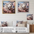thumbnail image 4 of Designart "White Tiger with Pink Florals III" Animals Framed Wall Art Decor - Modern White Tiger Hallway Framed Wall Art Decor, 4 of 6