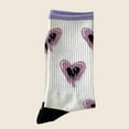 thumbnail image 5 of Viluyesy Womens Crew Socks, Cotton Soft Comfy Breathable Knitted Dress Mid-Tube Socks Purple, 5 of 5