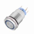thumbnail image 3 of Interruptor pulsador con enclavamiento automático de acero inoxidable, resistente al agua, de 19 mm, 12-24 V, LED azul, 3 of 15