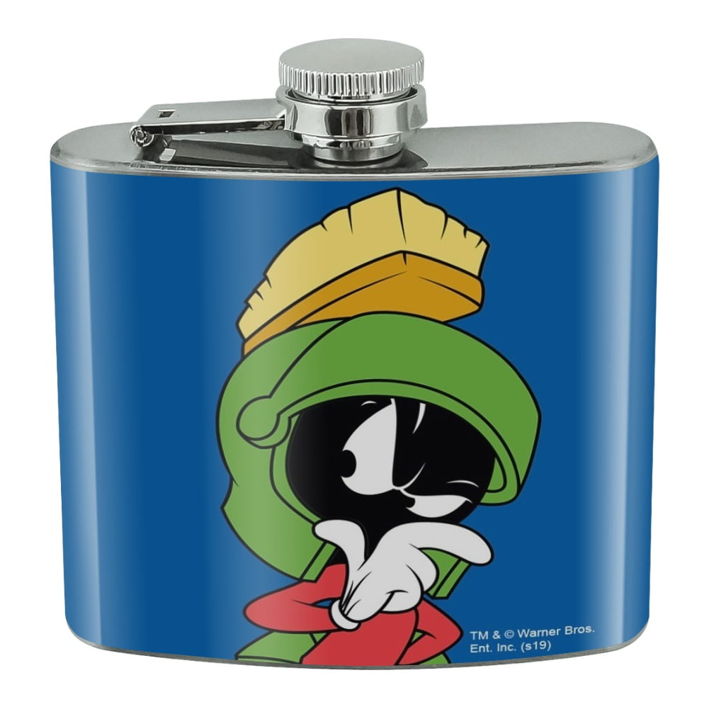 Looney Tunes Marvin The Martian Stainless Steel 5oz Hip Drink Kidney Flask