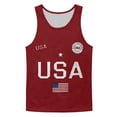 thumbnail image 4 of Domuza Men's 250 Anniversary Usa Shirt Usa Flag Pattern Casual Crew-Neck Sleeveless Tee Shirts 2026 Summer Trendy Comfortable Loose Fit Tops Red 4XL, 4 of 4