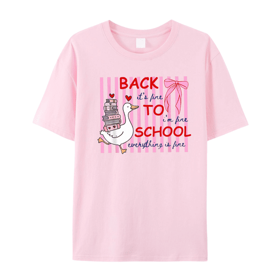 Back to School Goose Graphic Tee Funny Teacher T Shirt Classroom Tshirt First Day of School Shirt Cute Bow School Gift Unisex Tee