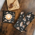 thumbnail image 5 of Basset Hounds with Bones and Presents Kitchen Oven Mitt and Pot Holder Sets 2 Pcs for Baking, Cooking and Grilling, Heat Resistant Up To 392 °F, 5 of 7