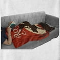 thumbnail image 6 of Vintage Soft Flannel Fleece Blanket, Rodeo Cowboy Riding Bull Wooden Old Sign Western Style Wilderness at Sunset Image, Cozy Plush for Indoor and Outdoor Use, 60" x 80", Orange Brown, by Ambesonne, 6 of 6