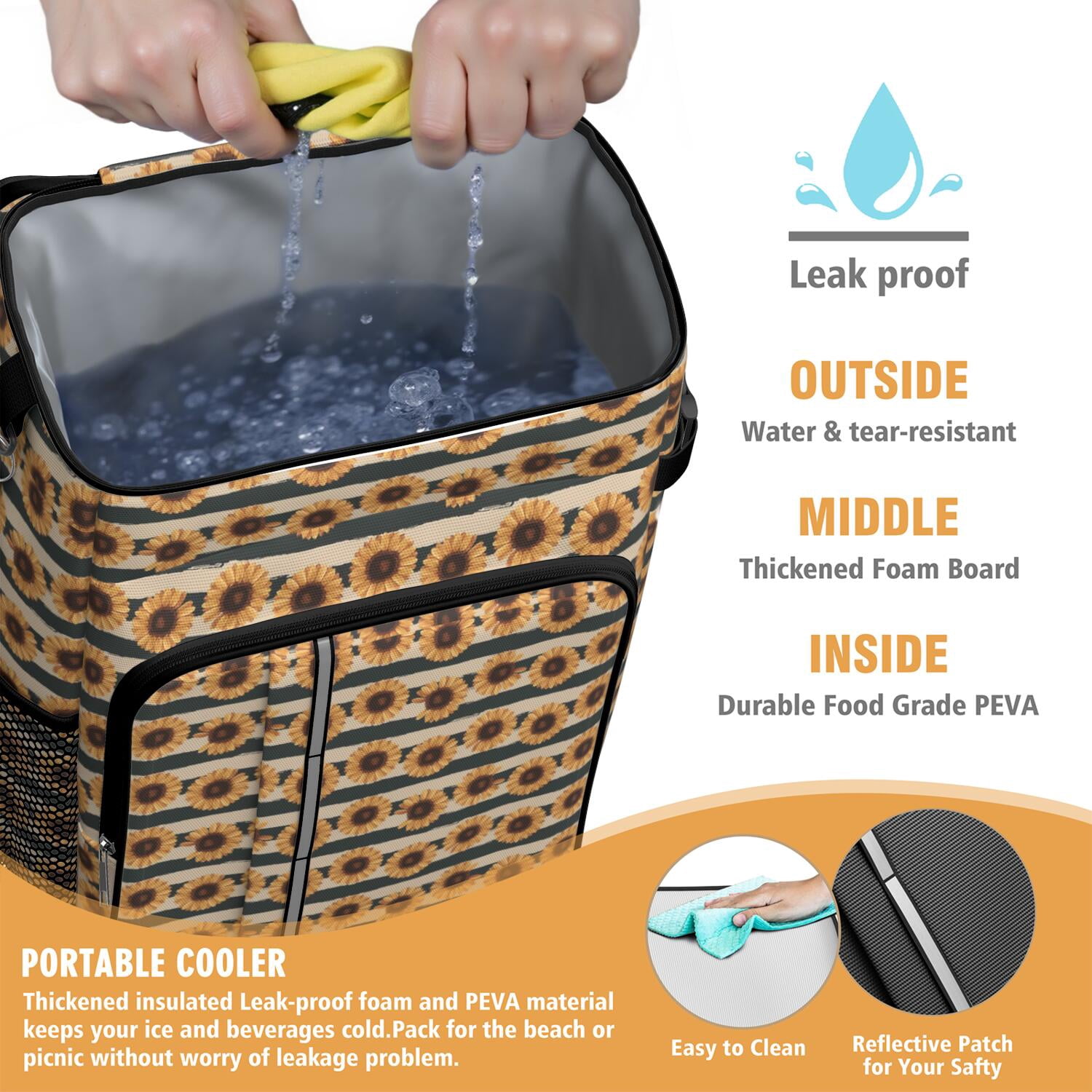 Travel Cooler Bag - Nfgbngfb Camping Beer Cooler Backpack with Bottle Opener- Waterproof Insulated Picnic Backpacks - Cooler Bag for Beach