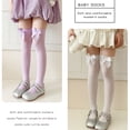 thumbnail image 5 of 2. Soft Baby Girls Knee Socks with Bowknot Detail, Stylish Stockings for 3-13 Years, 5 of 9