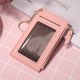 thumbnail image 4 of Cartera para mujer, monedero corto de PU, tarjetero delgado a la moda (rosa), 4 of 5