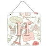 Carolines Treasures CJ2002-HDS66 Letter H Love In Paris Pink Wall and Door Hanging Prints